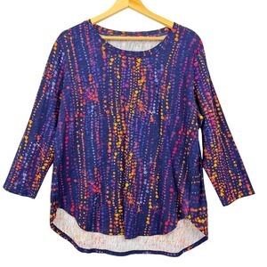 NEW ESCAPE by Habitat L Artsy Casual Multi Dot Print Women's Long Sleeve Top